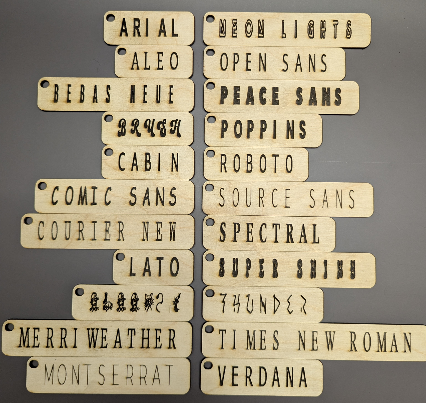 2 Custom Engraved Baltic Birch Keychains
